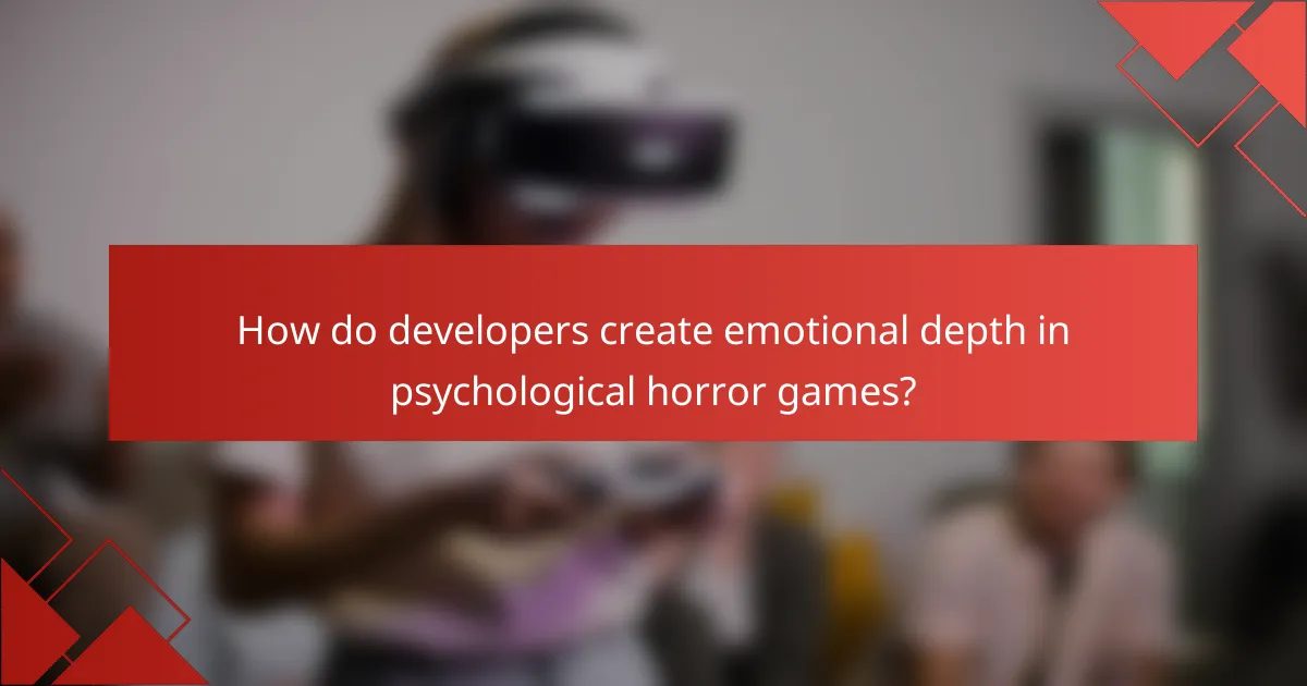 How do developers create emotional depth in psychological horror games?