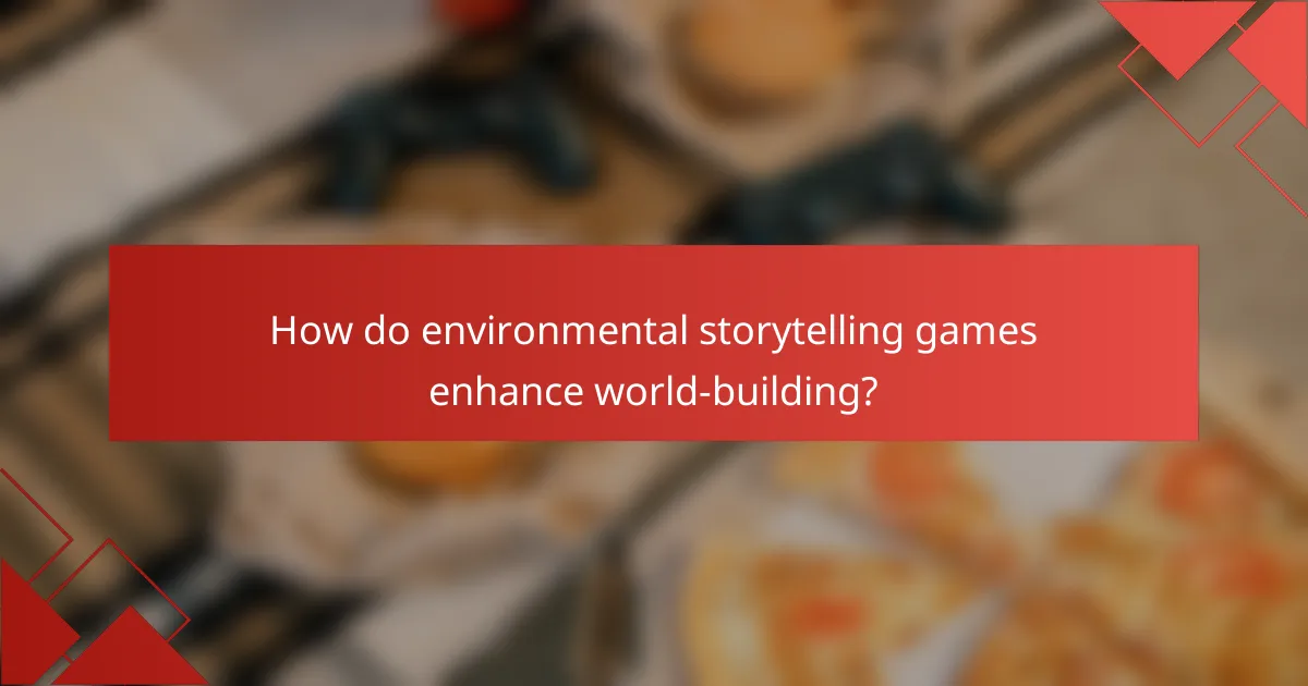 How do environmental storytelling games enhance world-building?