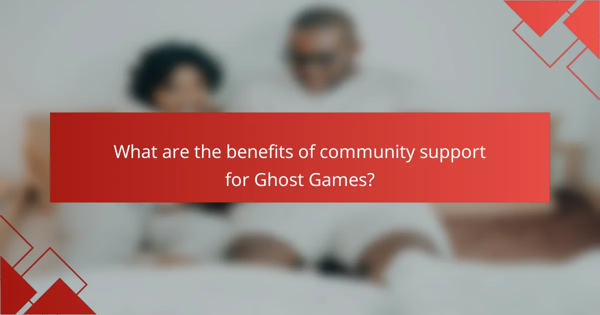 What are the benefits of community support for Ghost Games?