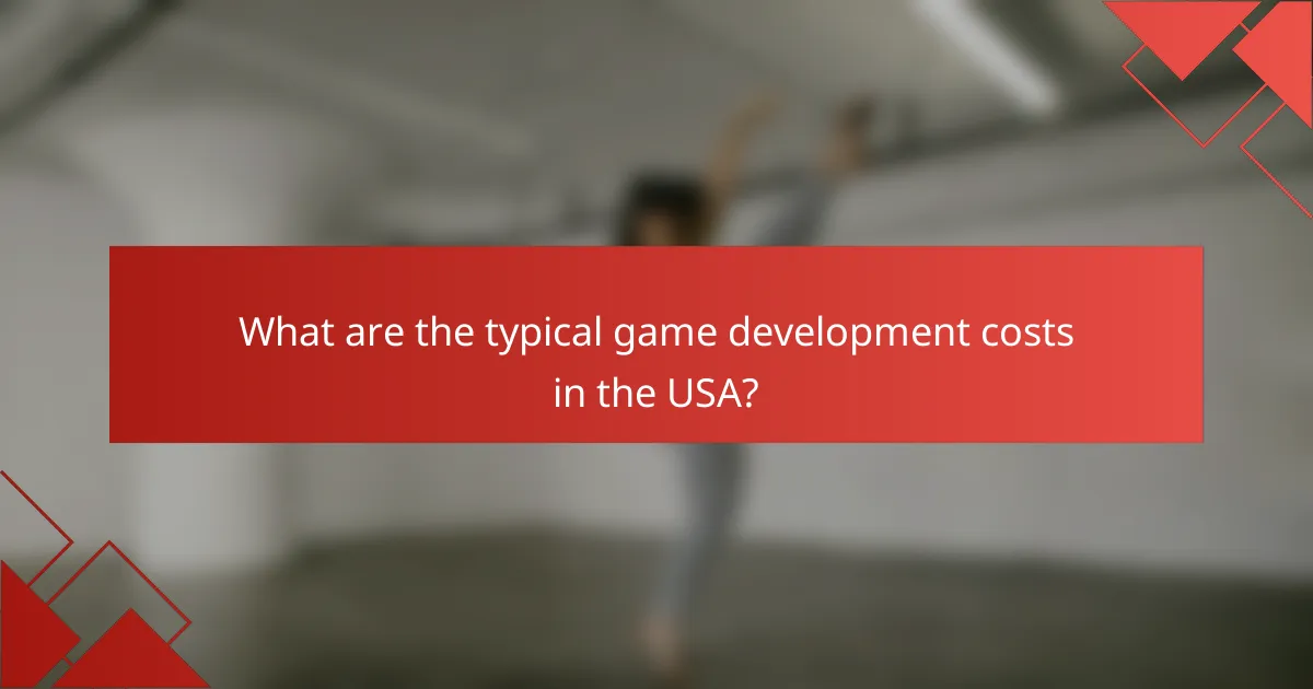 What are the typical game development costs in the USA?