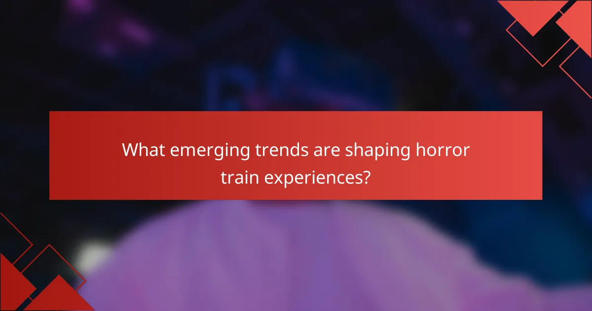 What emerging trends are shaping horror train experiences?