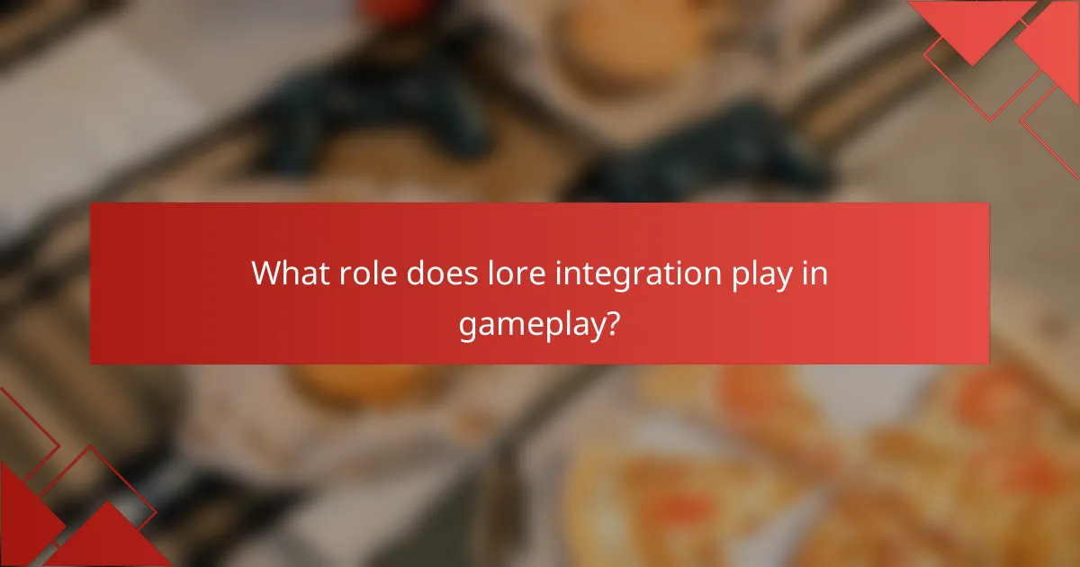What role does lore integration play in gameplay?